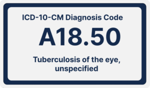 ICD-10-CM Diagnosis Code A18.50:Tuberculosis of the eye, unspecified